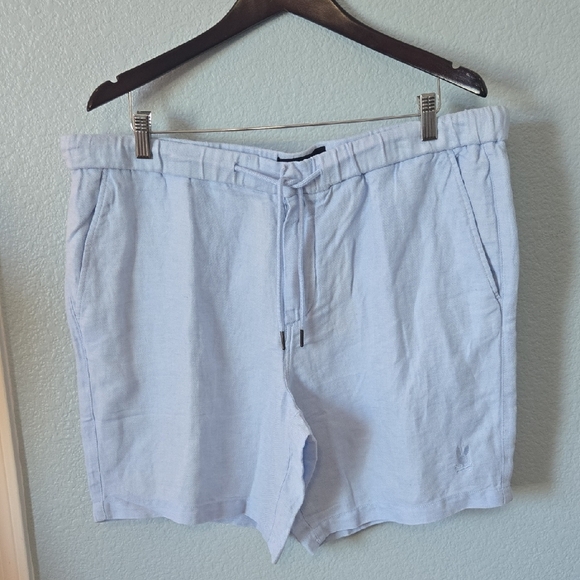 NWT PSYCHO BUNNY Mens Windcrest Linen Blend Drawstring Shorts Sz 38 - Picture 2 of 15
